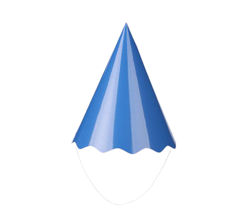 Chápeuzinho Papel Aniversário Azul Royal Liso 8Un