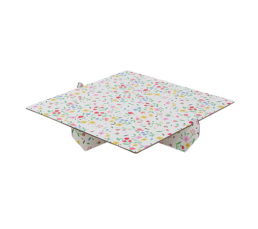 Bandeja Quadrada Floral Vintage 20x20cm