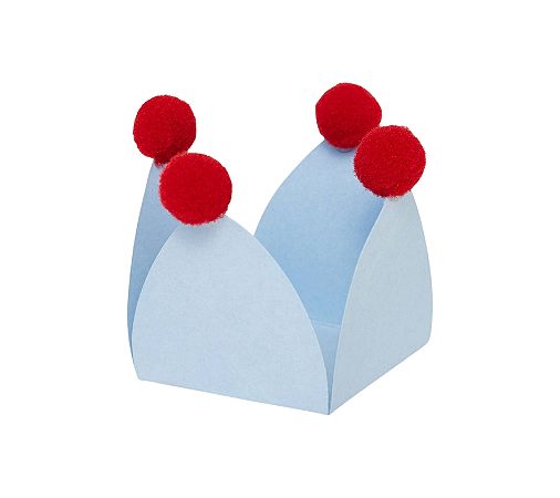 Forminha de doce Pompom (20und) - Azul Céu e Vermelho