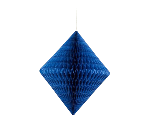 Losango Colmeia de Papel Tamanho P 25cm - Azul Espacial 1Un