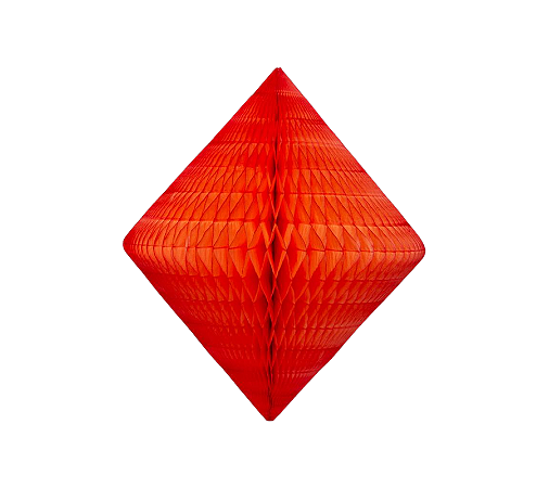 Losango Colmeia de Papel Tamanho P 25cm - Laranja Elétrico 1Un