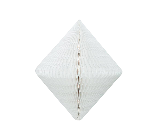 Losango Colmeia de Papel Tamanho P 25cm - Branco 1Un