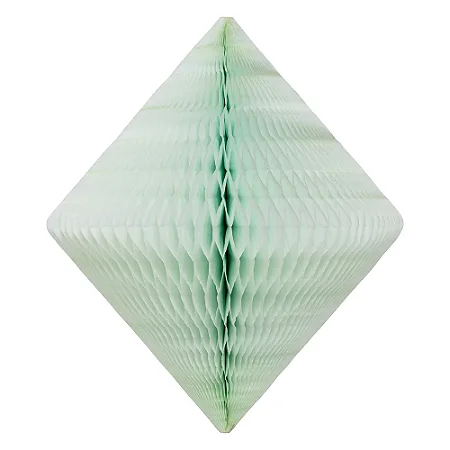Losango Colmeia de Papel Tamanho P 25cm - Verde Menta - 1Un