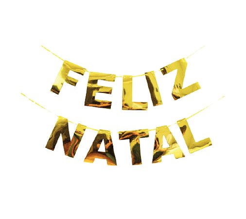 Faixa Feliz Natal Dourado - 5M C/1 UN