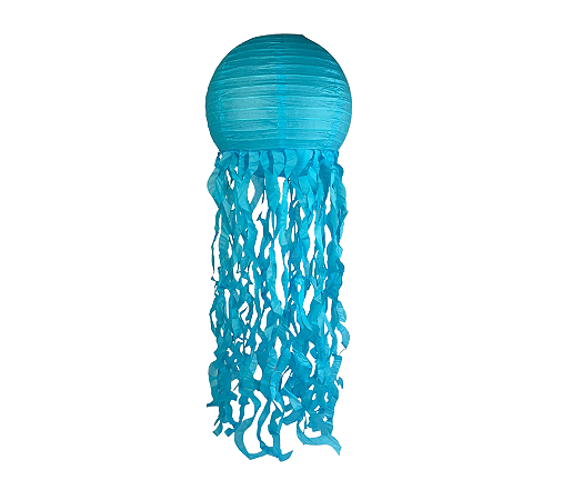 Enfeite de Papel Água Viva Sereia Azul 25cm 1un
