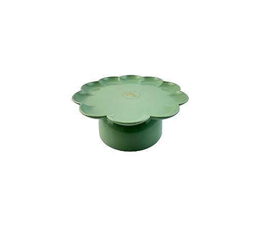 Bandeja Flower G flor com pé 1un Verde Menta Só Boleiras