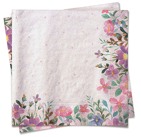 Guardanapo papel Flora 32,5x32,5cm - 20 un Cromus Flores