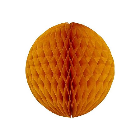 Globo Colmeia de papel tamanho G 24cm - Amarelo Queimado 1Un