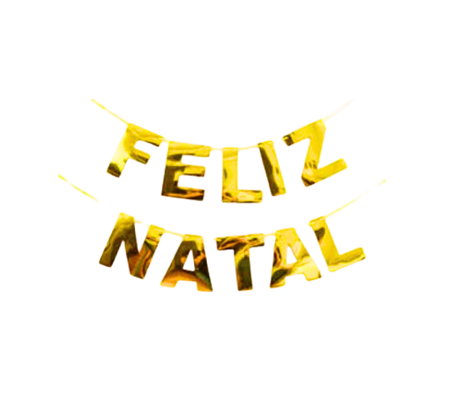 Faixa Decorativa Feliz Natal Metalizada 5m 13x15cm  C/1 Un - Dourada