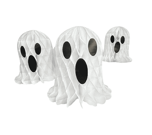 Enfeite de Papel Fantasminha Halloween 3Un