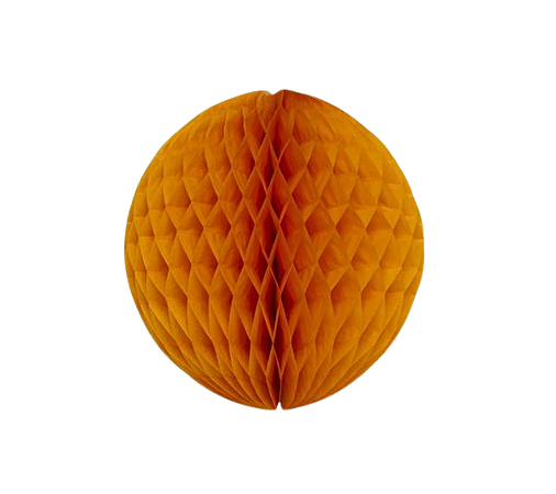 Globo Colmeia de papel tamanho M 17 cm Amarelo Queimado 1un