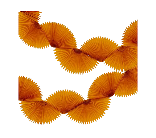 Guirlanda Leque de Papel de Seda - Amarelo Queimado 1un