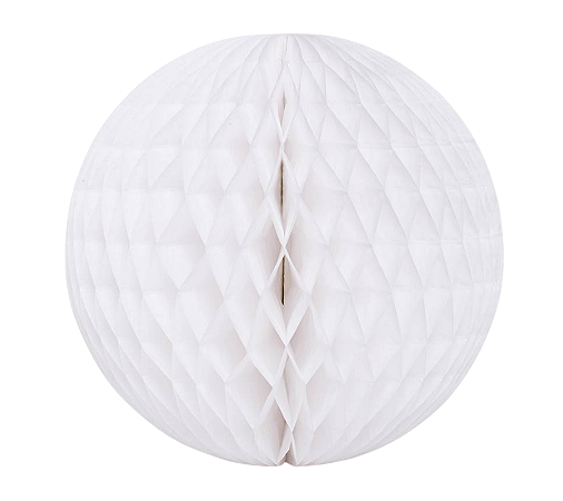 Globo Colmeia de papel tamanho GG 35cm -Branco 1Un