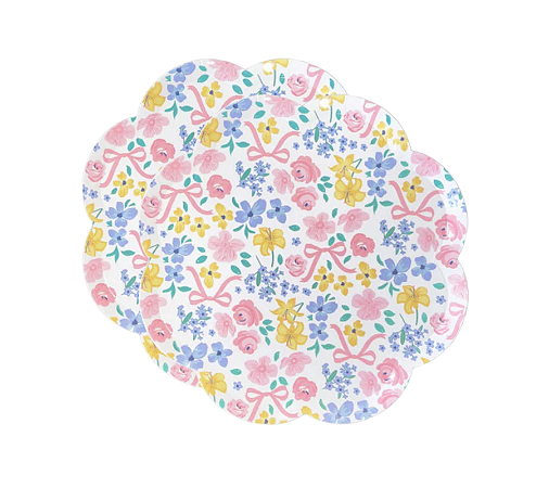 Prato de Papel Jardim de Flores 19cm 8Un