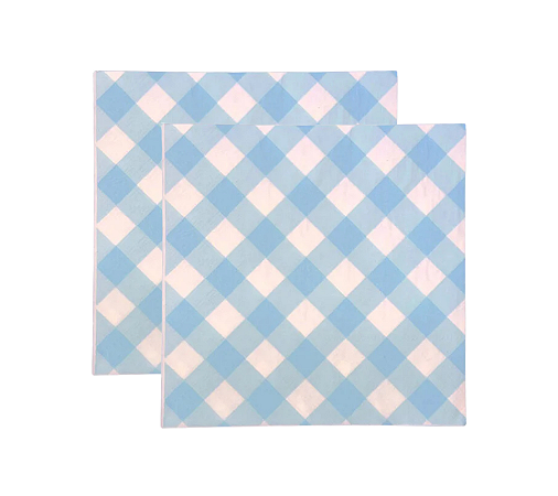 Guardanapos de Papel Xadrez Vichy Azul 33x32cm 20Un