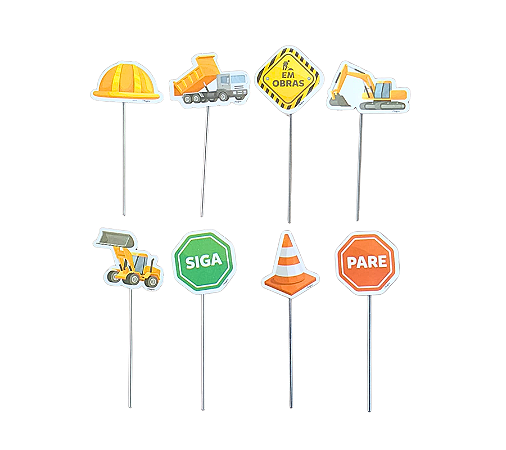 Pick Para Doces Festa Construçao 8Un