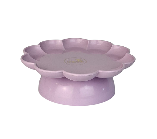 Bandeja Flower com pé 1un Lilás Brilhante Flor Só Boleiras