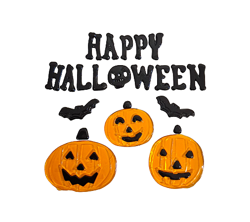 Enfeite Decorativo Adesivo de Gel Halloween Abóboras