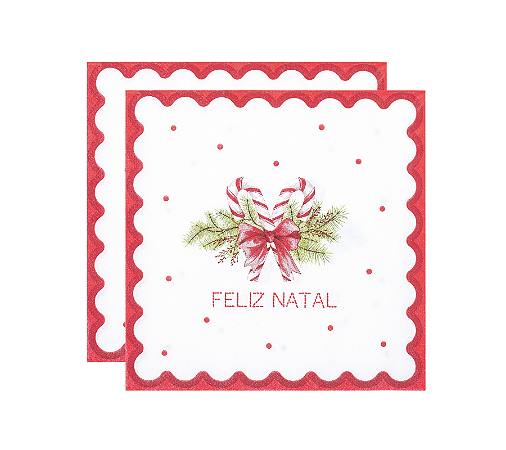 Guardanapo Papel Feliz Natal Candy 32,5x32,5cm 20Un