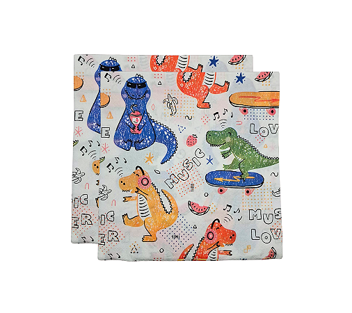 Guardanapo Papel Dinossauros Musicais 33x33cm 20Un