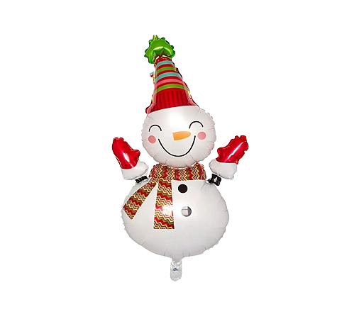 Balão Metalizado Boneco de Neve Natal 70x109cm 1Un