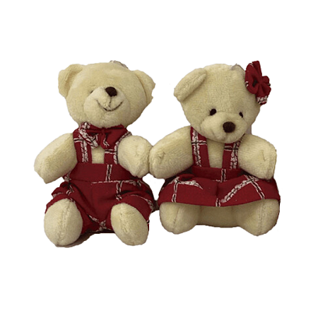 Ornamento Ursinhos Natalino Casal Natal 10cm Enfeite 2un