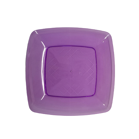 Prato Quadrado  Medio Lilás 15,5cm 10Un