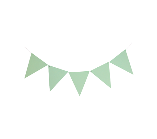 Bandeirolas de Papel Color Block Verde Candy 10 Bandeirinhas