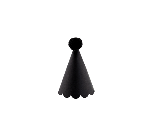 Mini Chapeuzinho Pompom Color Preto 10Un