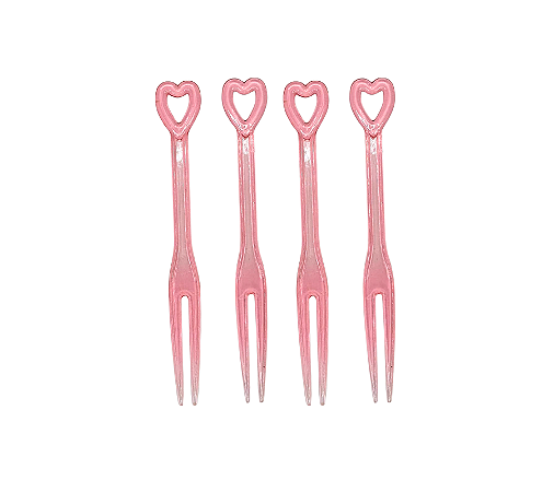 Enfeite Decorativo Garfinho Petiscos Coração Rosa 20Un