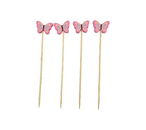 Palito de Bambu Para Frutas e Petiscos Jardim Borboleta 20Un
