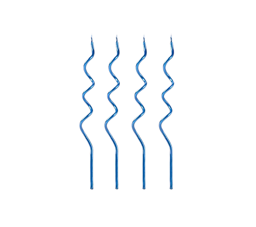 Vela Palito Espiral Azul Escuro 13cm 4Un