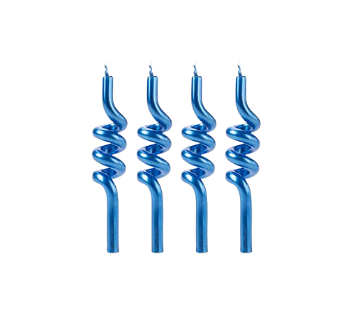 Vela Tubo Azul Escuro (4un)