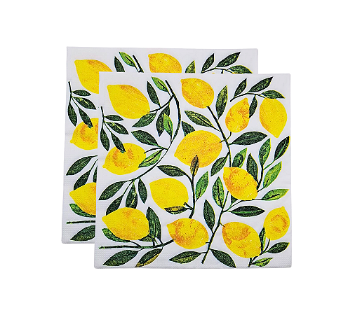 Guardanapo Folha Dupla Premium Decoupage Limão Siciliano 33cm 20Un