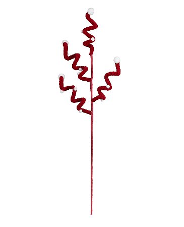 Galho Decorativo Natalino Espiral Vermelho Natal 1UN