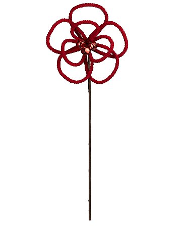 Galho Decorativo Poinsetia Tricot Vermelho C/ Guizo Natal 1Un