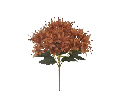 Enfeite Decorativo Flor Mini Lirio Laranja Outono 32cm 1Un
