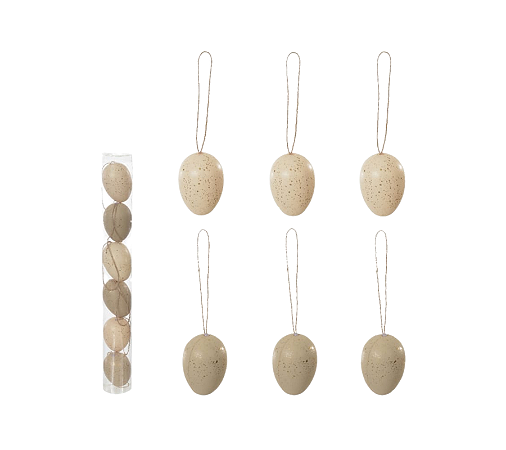 Enfeite Decorativo Páscoa Ovinhos Branco/Nude 6cm 6Un