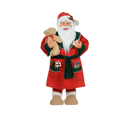 Enfeite Decorativo Papai Noel de Pijama Vermelho Natal