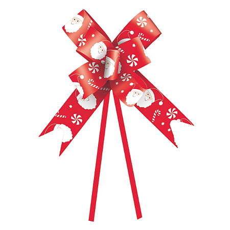 Laço Pronto Vermelho Papai Noel Joyful Natal 23mm 10un