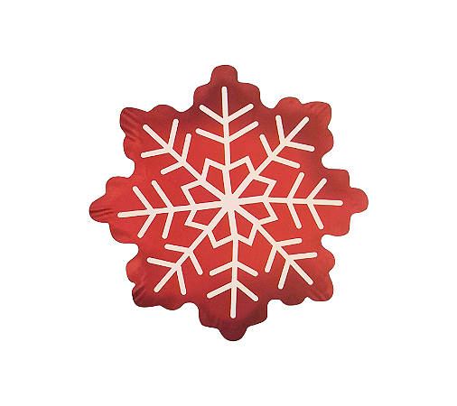 Balão Metalizado Floco de Neve Natalino Natal 54x46cm 1Un