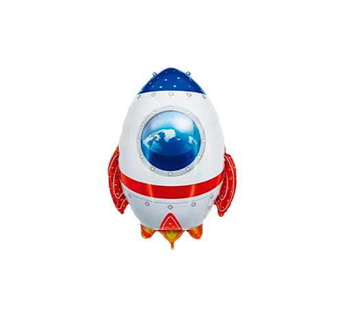 Balão Metalizado Decorativo Foguete Astronauta 51x64cm 1Un
