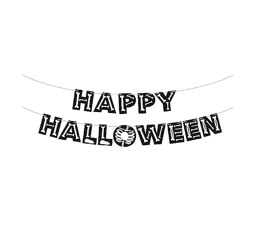 Faixa Decorativa Happy Halloween Travessuras Esqueleto 1Un