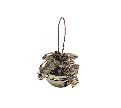 Enfeite Decorativo Pendente Natal Sino Dourado 6cm 1Un