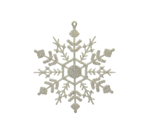 Enfeite Decorativo Natal Floco de Neve Pendurar 12cm 10Un