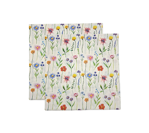 Guardanapo Papel Floral Vintage Flores 32,5x32,5cm 20UN