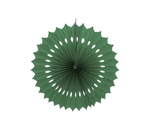 Enfeite Decorativo Leque de Papel Verde Folha 1Un