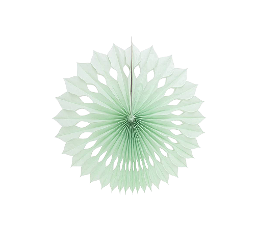 Enfeite Decorativo Leque de Papel Verde Menta 1Un