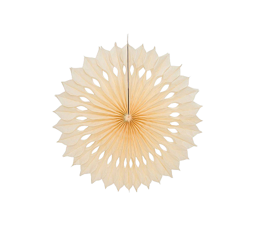 Enfeite Decorativo Leque de Papel Baunilha 1Un