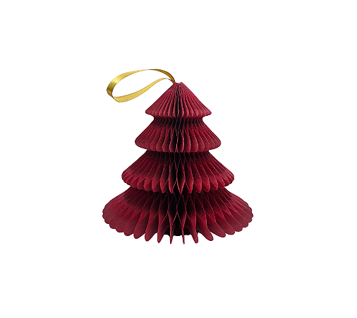 Enfeite Decorativo Árvore de Mesa de Papel N°1 Vermelho 1Un